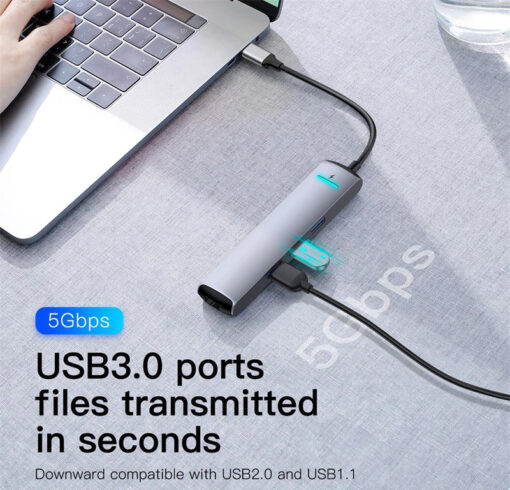 USB HUB 3.0 USB C HUB for MacBook Air USB Type C HUB RJ45 HDMI - Image 3