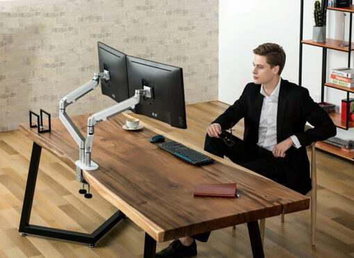 Dual Arm Monitor Mount Desk - Image 5
