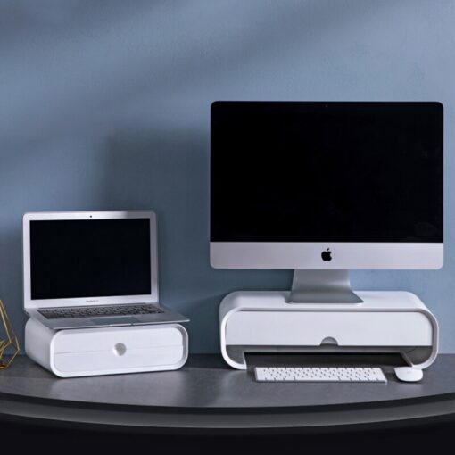 ABS Ergonomic Laptop Stand Desk Organizer Drawer Monitor Bracket - Image 2