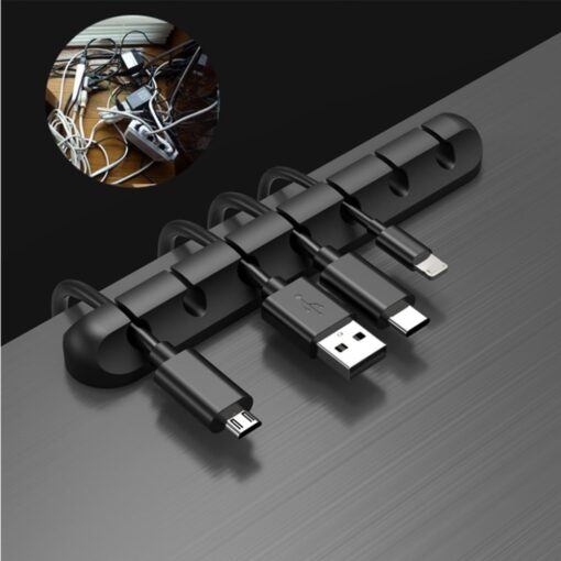 Silicone USB Cable Organizer Earphone Clip Charger Wire Data Line - Image 4