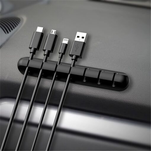 Silicone USB Cable Organizer Earphone Clip Charger Wire Data Line - Image 5